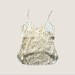 SOMETHING NAVY Pale Yellow Floral Tank Top